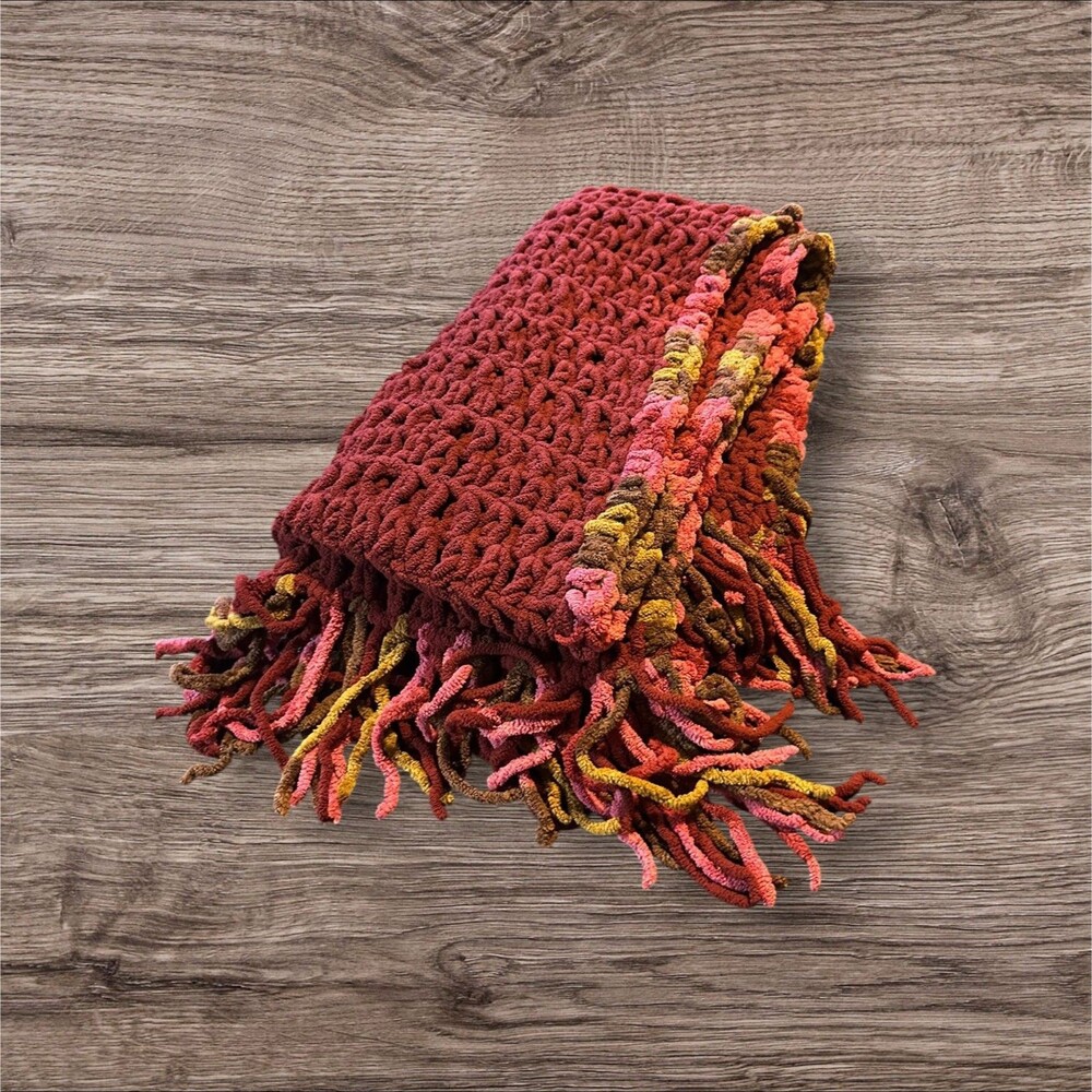Handmade Chunky Crochet Chenille Scarf Wrap